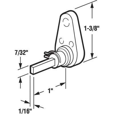 Latch Lever - Sliding Patio Door, Diecast - 1 inch Spindle Length - Latch Lever - Sliding Patio Door, Diecast - 1 inch Spindle Length