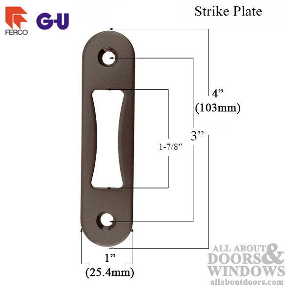 GU Top and Bottom Strike, No Lip for1-3/4 or 2-1/4 Thick Door - Stainless Steel - GU Top and Bottom Strike, No Lip for1-3/4 or 2-1/4 Thick Door - Stainless Steel