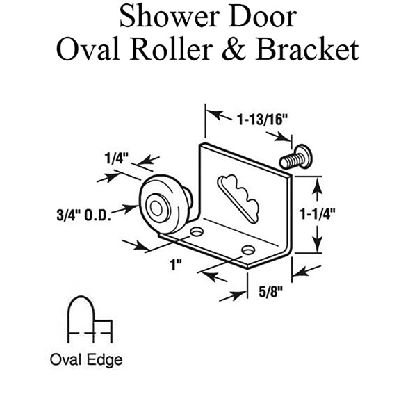 Adjustable Top Mount Shower Door Roller with Bracket 3/4