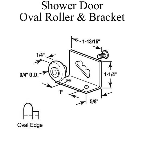Adjustable Top Mount Shower Door Roller with Bracket 3/4