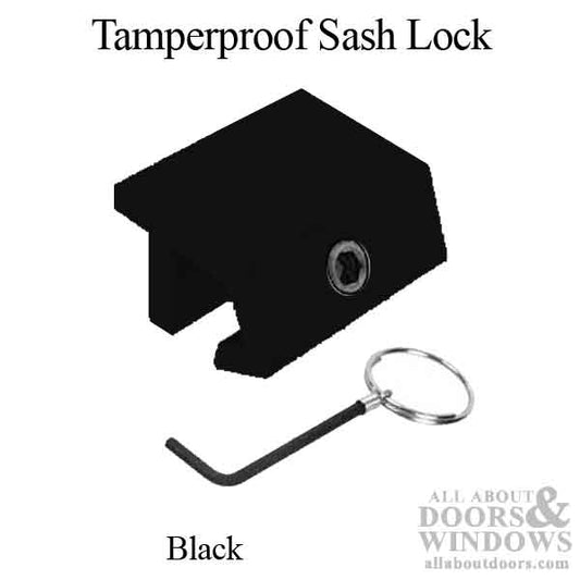 Sliding Window Economy Sash Lock, Tamperproof, Black