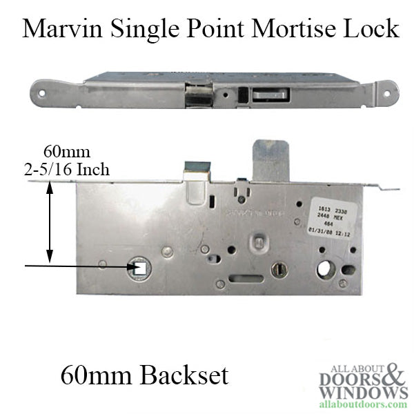 Mortsie Lock Single Point Active 60mm Backset Marvin, Caradco, Jeldwen doors - Mortsie Lock Single Point Active 60mm Backset Marvin, Caradco, Jeldwen doors