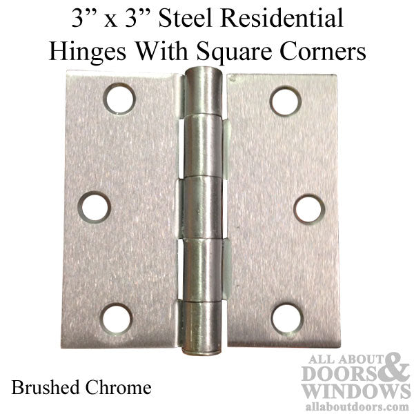 Residential Door Hinges Square Corners Steel Pair - Residential Door Hinges Square Corners Steel Pair