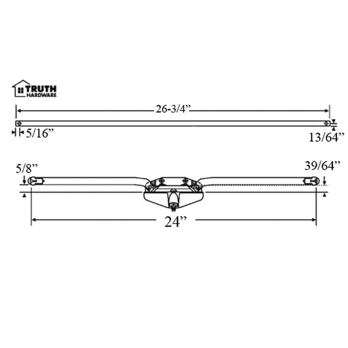 Truth 11.16 Maxim Awning Operator 24-3/4  Dual Arm - Truth 11.16 Maxim Awning Operator 24-3/4  Dual Arm