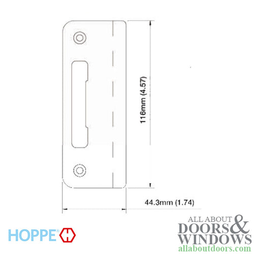 HOPPE Strike Plate for Tongue Version Multipoint Locks with Curved Lip Rustic Umber - HOPPE Strike Plate for Tongue Version Multipoint Locks with Curved Lip Rustic Umber