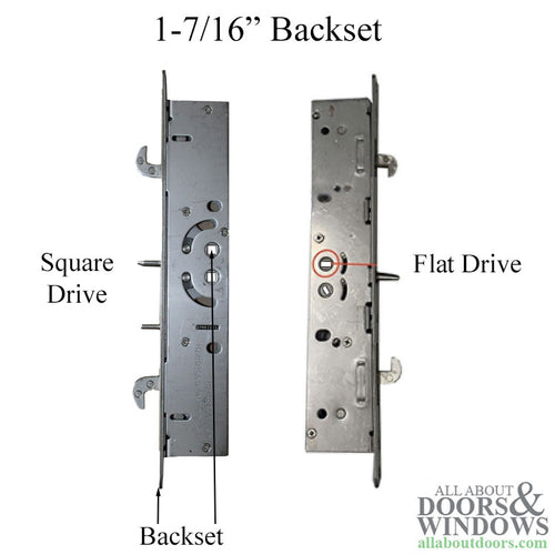 Sliding Door Dual Point Mortise Lock 2 Hooks Square Drive - Sliding Door Dual Point Mortise Lock 2 Hooks Square Drive