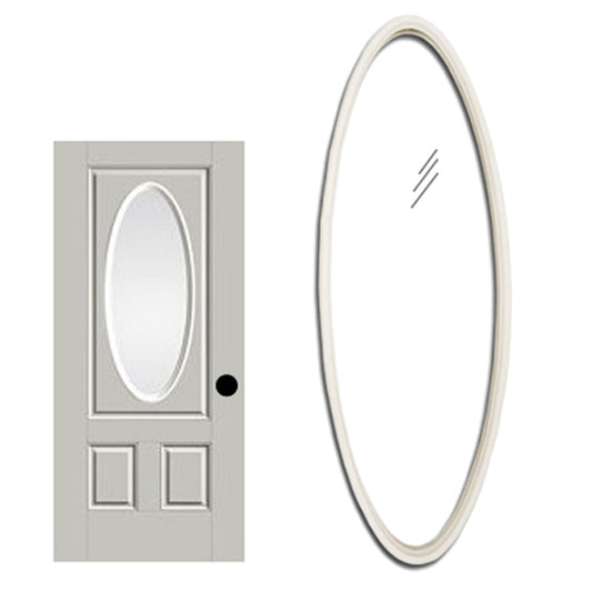 Therma Tru Door Lite Oval Surround with Clear 1 Inch Glass for Entry Doors