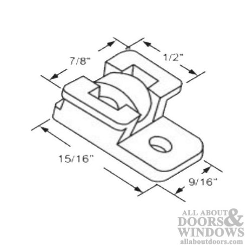 Sliding Window Roller with Plastic Housing, 3/8 Inch Roller Diameter - Sliding Window Roller with Plastic Housing, 3/8 Inch Roller Diameter