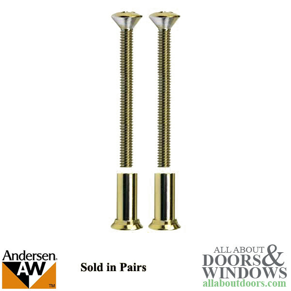 2 Inch Screw and Stud Set - Polished Brass - 2 Inch Screw and Stud Set - Polished Brass