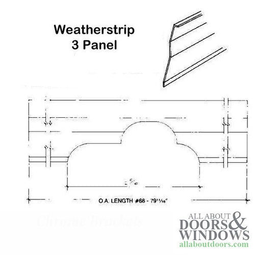 Weatherstrip 3 Panel LH Operating Lock Stile - Gray - Weatherstrip 3 Panel LH Operating Lock Stile - Gray