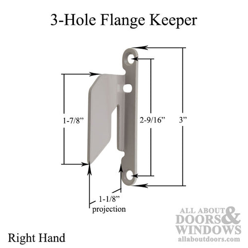 3-Hole Flange Keeper - Right Hand - 3-Hole Flange Keeper - Right Hand