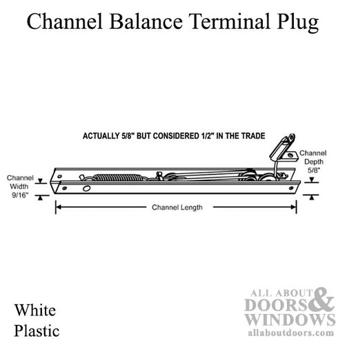 Peachtree Ariel Non-Tilt Double Hung Balance End Plug - Peachtree Ariel Non-Tilt Double Hung Balance End Plug