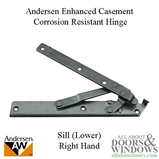 Andersen 22 Inch Enhanced Casement Corrosion Resistant Straight Arm Sill Hinge, Right