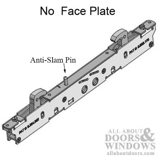 2-point Double Hook Sliding Door Lock with No Faceplate