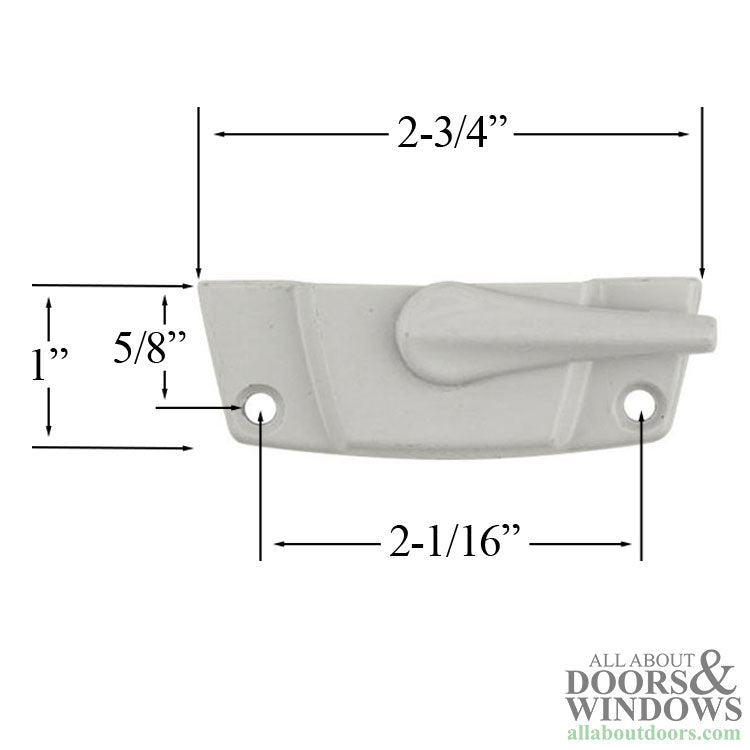 Deco Sash Lock - White - 2-1/16