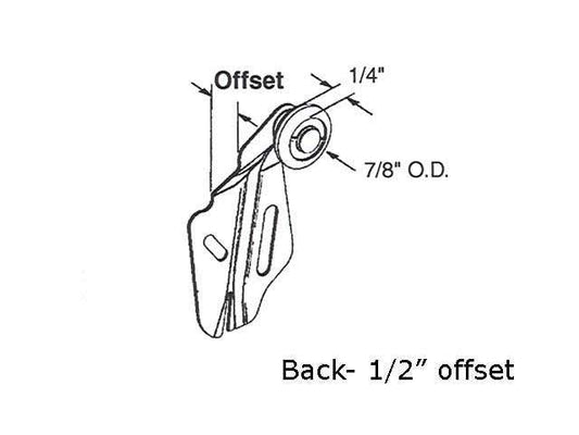 Closet Door Roller ½ Inch Offset 7/8 Inch Nylon Wheel