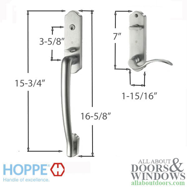 Hoppe Munchen HLS2000 Traditional Entrance Handle Set - Left Hand - Hoppe Munchen HLS2000 Traditional Entrance Handle Set - Left Hand