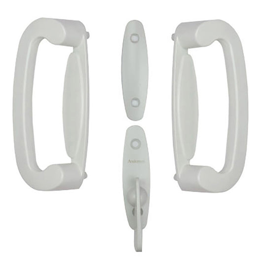 Andersen 2 Panel Gliding Door Tribeca Interior/Exterior Hardware Set - White