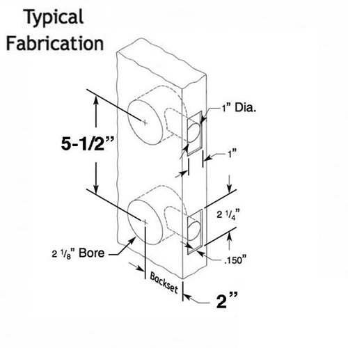 W&F 1200 Series Lock 5-1/2 C-C,  2