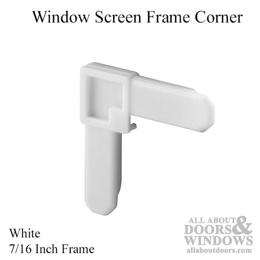 Window Screen "Quickie" Corner 7/16 Frame  - White