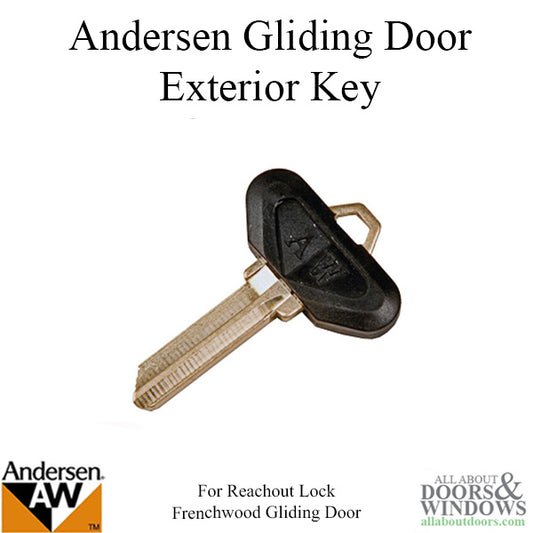 Andersen Key Blank For Reachout Lock Frenchwood Sliding Door Exterior Key Blank