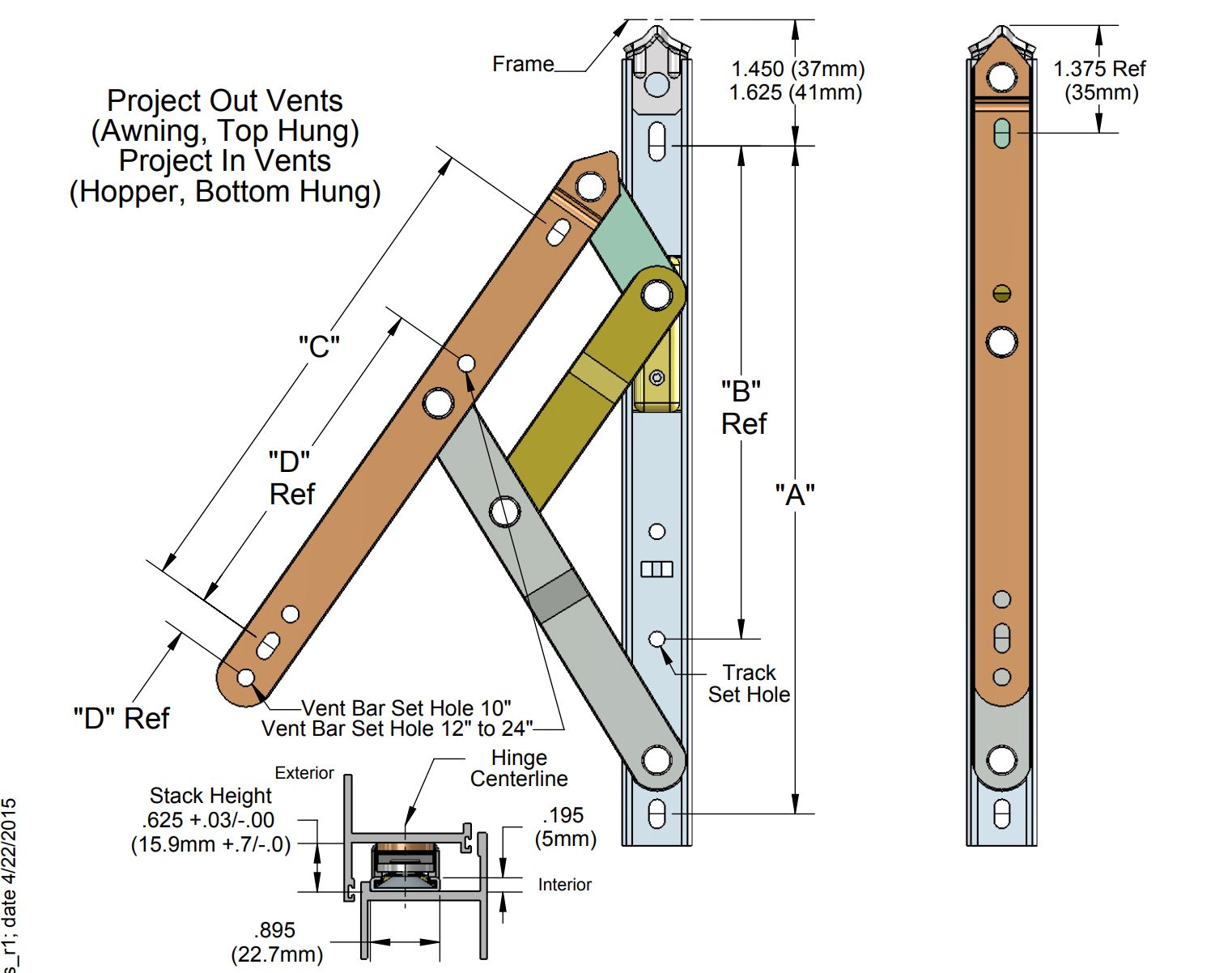 Caldwell 4 Bar Hinge 10 Inch Stainless Steel - Caldwell 4 Bar Hinge 10 Inch Stainless Steel