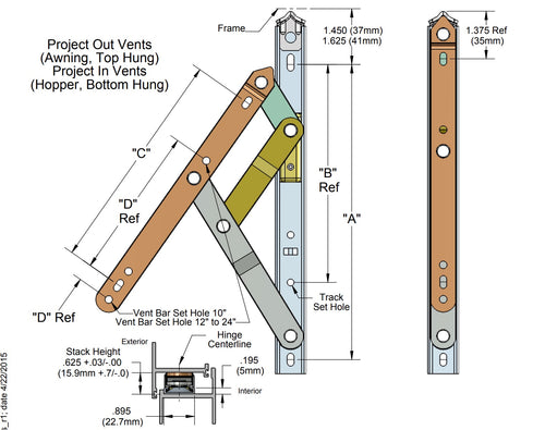 Caldwell 4 Bar Hinge 10 Inch Stainless Steel - Caldwell 4 Bar Hinge 10 Inch Stainless Steel