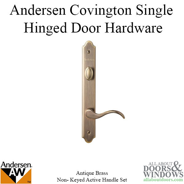 Andersen Handle Set, Single Door, Covington, Active Door - Antique Brass - Andersen Handle Set, Single Door, Covington, Active Door - Antique Brass