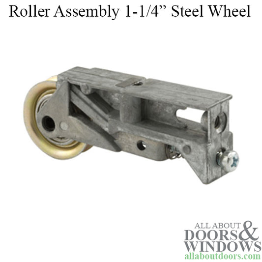 Sliding Glass Patio Door Roller Assembly with Adjustable Diecast Housing 1.25 Inch Steel Ball Bearing Wheel Diameter