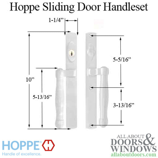 HOPPE HLS 9000 Sliding Door Handle Set Active Keyed White - HOPPE HLS 9000 Sliding Door Handle Set Active Keyed White