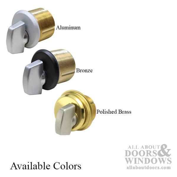 1'' Brass Thumbturn Mortise Cylinder and Stamped Trim Ring - Choose Color - 1'' Brass Thumbturn Mortise Cylinder and Stamped Trim Ring - Choose Color