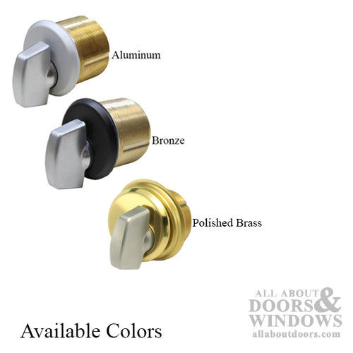 1'' Brass Thumbturn Mortise Cylinder and Stamped Trim Ring - Choose Color - 1'' Brass Thumbturn Mortise Cylinder and Stamped Trim Ring - Choose Color