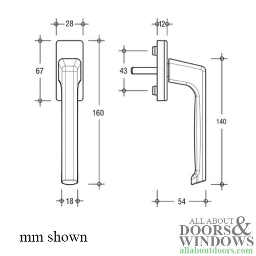 Interior and exterior Regular Dirigent handle + PC Rosettes - - Interior and exterior Regular Dirigent handle + PC Rosettes -