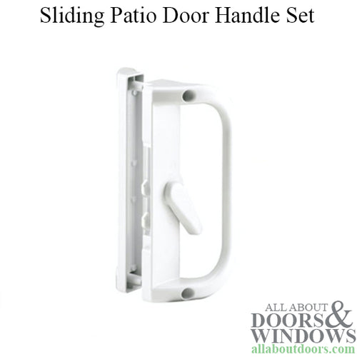 Handleset, Thermoplast Patio Sliding Door 6-9/16 - White - Handleset, Thermoplast Patio Sliding Door 6-9/16 - White