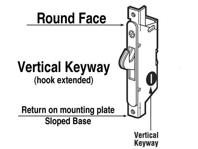 Adams Rite Mortise Lock Vertical Keyway for Sliding Patio Door Steel Finish - Adams Rite Mortise Lock Vertical Keyway for Sliding Patio Door Steel Finish