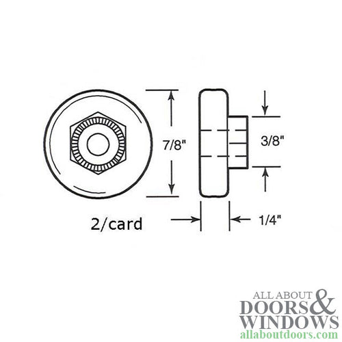 roller, 7/8 x 1/4 Flat nylon Bearing wheel, Shower door - sold in pairs - roller, 7/8 x 1/4 Flat nylon Bearing wheel, Shower door - sold in pairs