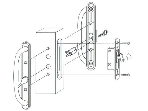 Mortise Lock Face Plate, Wide, 5-3/8 inch Hole Spacing - Mortise Lock Face Plate, Wide, 5-3/8 inch Hole Spacing