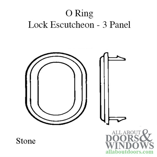 Andersen Perma-Shield Gliding Door O-Ring Lock Escutcheon, 3 Panel - Stone