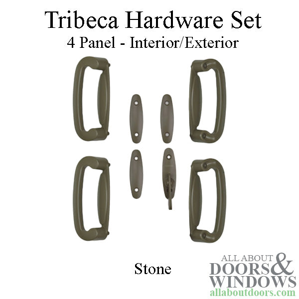 Andersen 4 Panel Gliding Door Tribeca Interior/Exterior Hardware Set - Stone - Andersen 4 Panel Gliding Door Tribeca Interior/Exterior Hardware Set - Stone