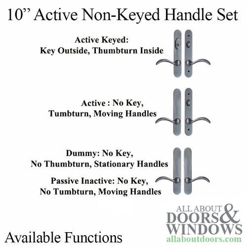 Elegance 10'' Arch Active Non-Keyed Handle Hardware for Hinged Door - Choose Color - Elegance 10'' Arch Active Non-Keyed Handle Hardware for Hinged Door - Choose Color