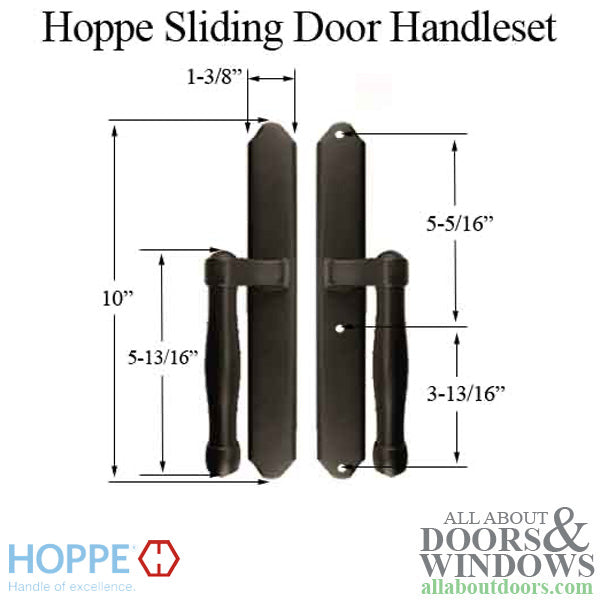 Hoppe HLS 9000 Sliding Door Handle-Set, M574/2170N, Fixed Dummy - Rustic Umber - Hoppe HLS 9000 Sliding Door Handle-Set, M574/2170N, Fixed Dummy - Rustic Umber