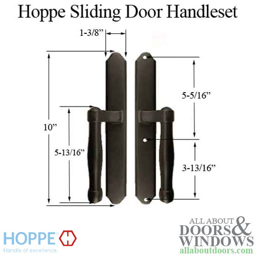 Hoppe HLS 9000 Sliding Door Handle-Set, M574/2170N, Fixed Dummy - Rustic Umber - Hoppe HLS 9000 Sliding Door Handle-Set, M574/2170N, Fixed Dummy - Rustic Umber