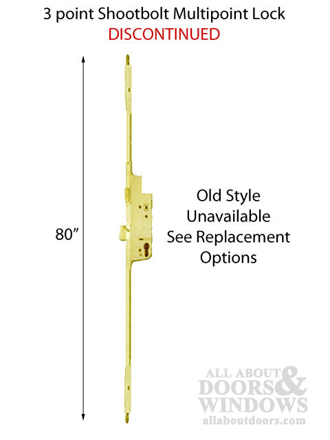 G-U / Pella 80" 3 point Shootbolt Multipoint Lock - See Replacement Options