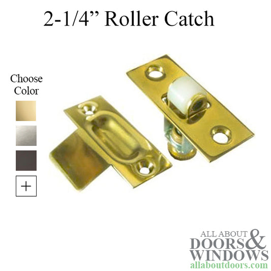 2-1/4" Roller Catch, Solid Brass - Choose Color