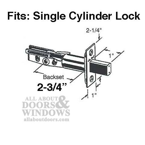 Weiser Deadbolt Latch, 2-3/4 Backset Square Face - Weiser Deadbolt Latch, 2-3/4 Backset Square Face