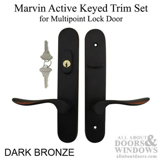 Marvin Active Keyed Hinged door trim, Multipoint Lock - Dark Bronze