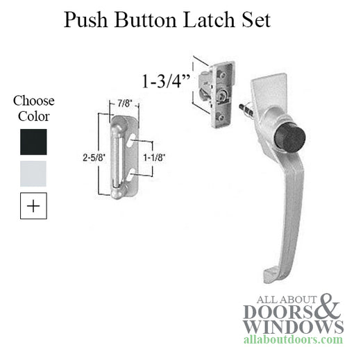 Storm Door Push Button Handle Set with Screw - Storm Door Push Button Handle Set with Screw