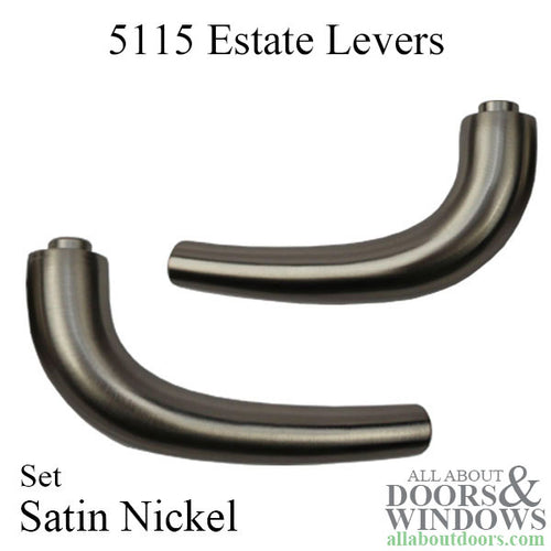 5115 Estate Levers, Pair - Satin Nickel - 5115 Estate Levers, Pair - Satin Nickel