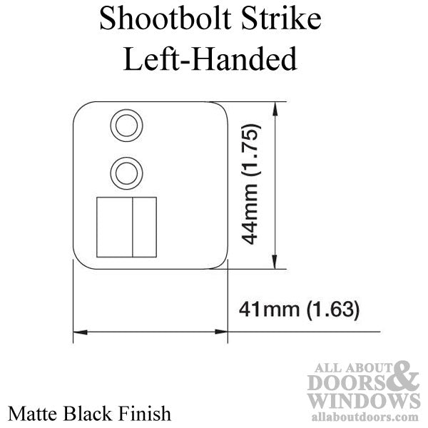 HOPPE Strike Plate Shootbolt Left Hand - HOPPE Strike Plate Shootbolt Left Hand