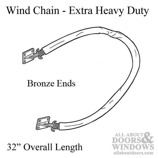 Storm Door Wind Chain Commercial Bronze Ends